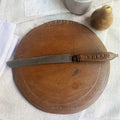 19th Century Antique Carved Bread Board and Knife
