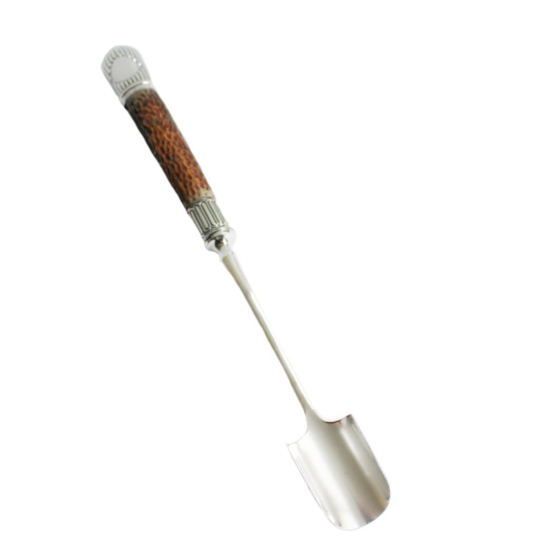 Antique Stag Horn Handled Stilton Server with Sterling Silver Mount