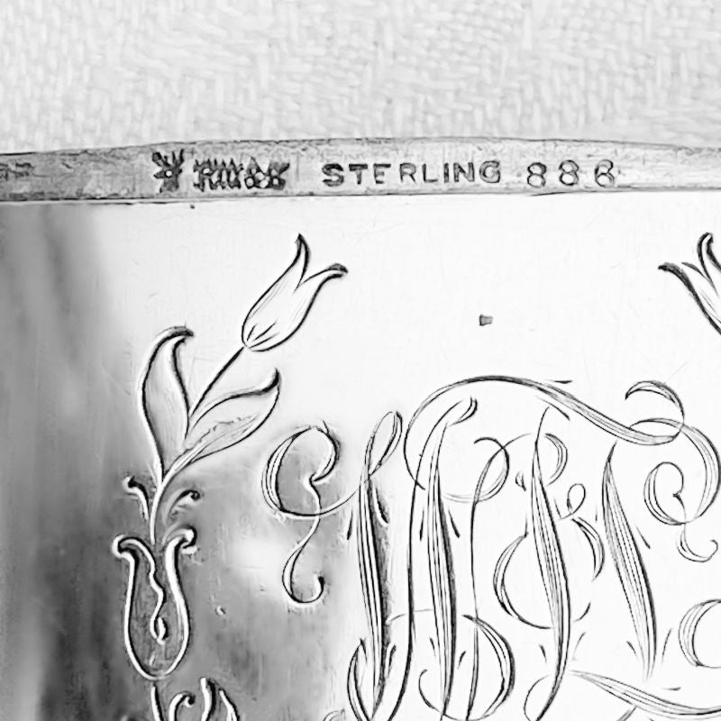 Antique Sterling Silver Vesta Case Monogrammed W J L