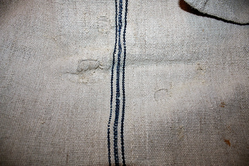 19th Century French Hand Woven Heavy Linen Grain Sack