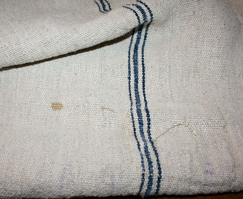 19th Century French Hand Woven Heavy Linen Grain Sack