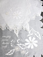 Vintage Madeira organdy embroidered placemat and napkin set for eight