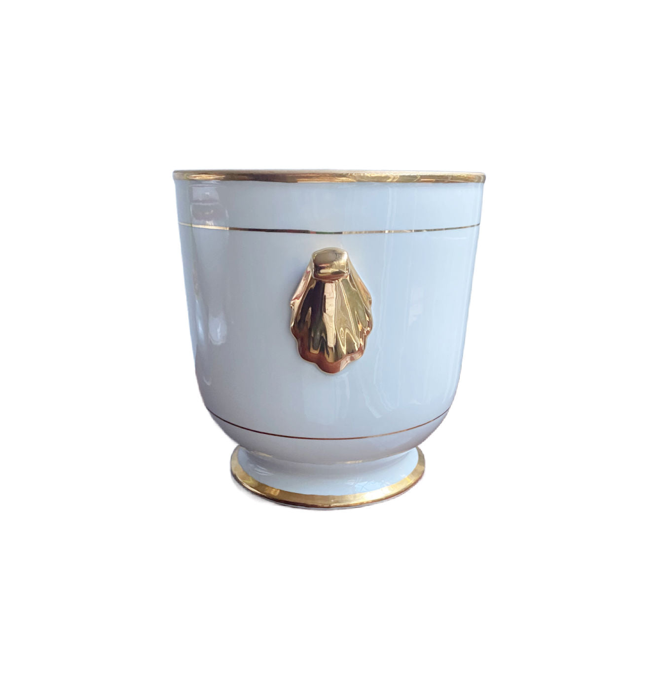 Large Table Top Porcelain Champagne Cooler with Gilded Accents