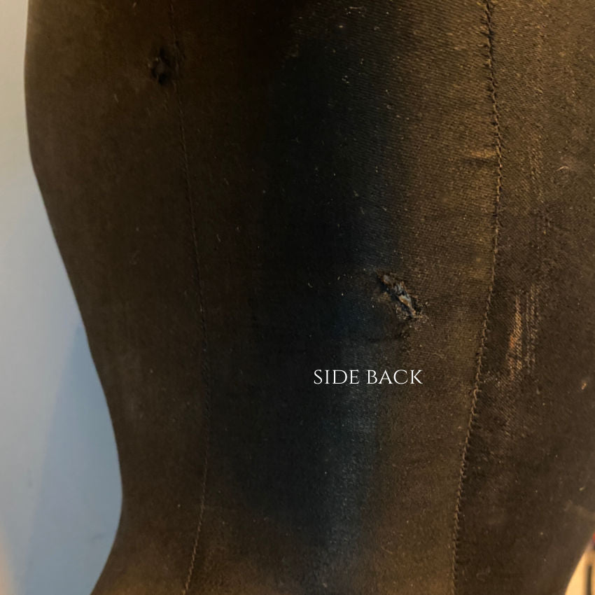 19th Century Antique French Wasp Waist Black Mannequin