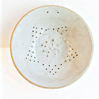 Antique Large Country Yellow Ware Colander or Cheese Strainer