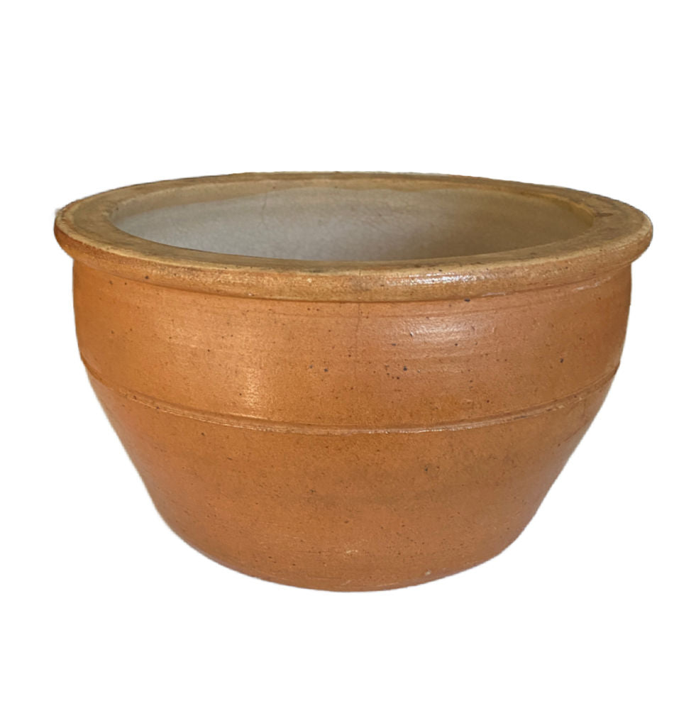 Antique Provençal earthenware bowl with nutmeg glaze