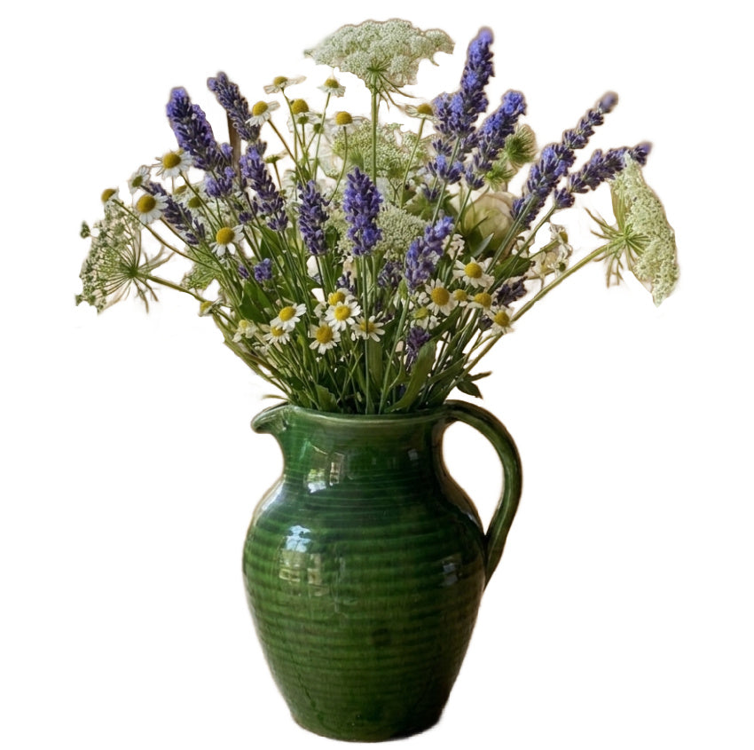 19th Century Savoyard Green Glazed Annelée Pitcher