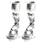 Antique silver plated lily of the valley hand vase pair 1875