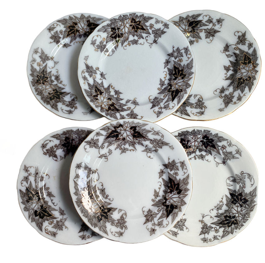 19th Century French Flow Mulberry Plates Set of 6
