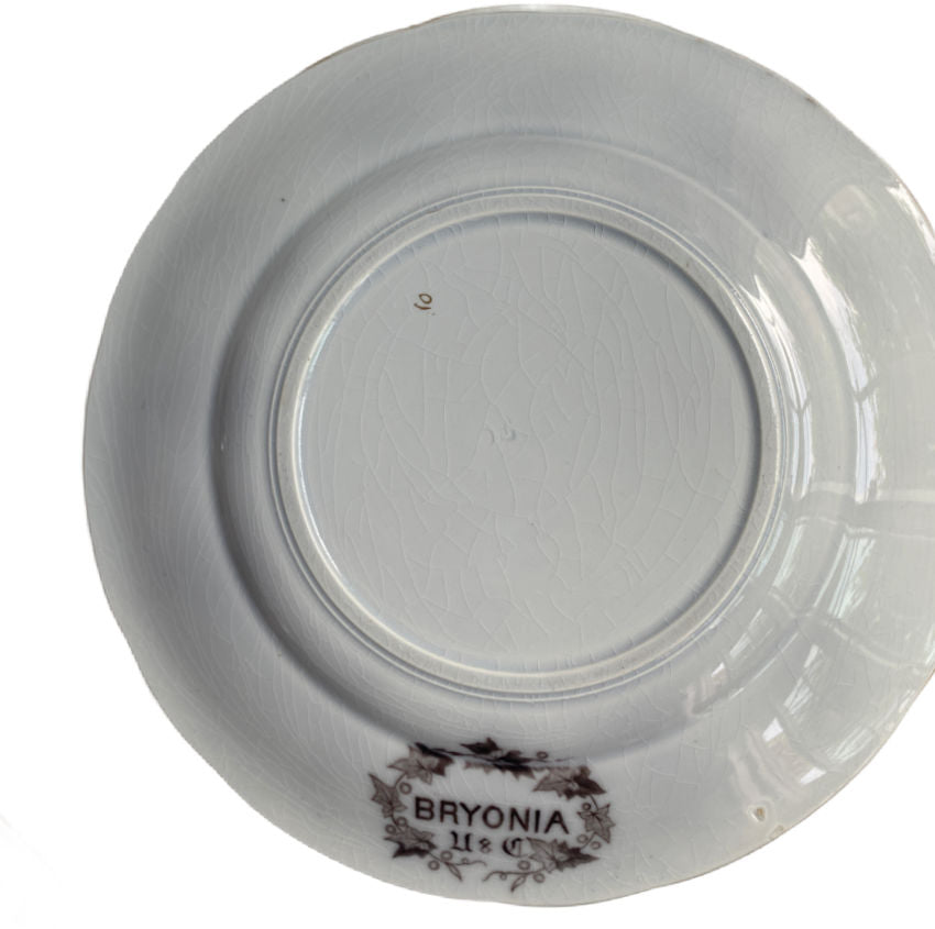 19th Century French Flow Mulberry Plates Set of 6