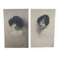 Antique Original Postcards Portraits of Young Girls Set of 2