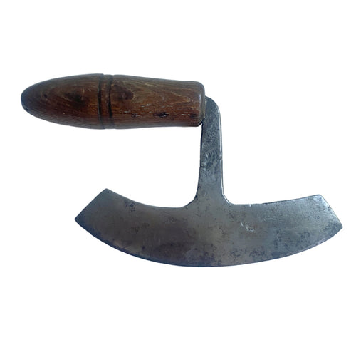 Antique French Herb Chopper with hand made French Country wooden handle on a 