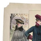 Antique Parisian La Femme Chic Chromolithograph Fashion Print Hiver 1916-Pl.9