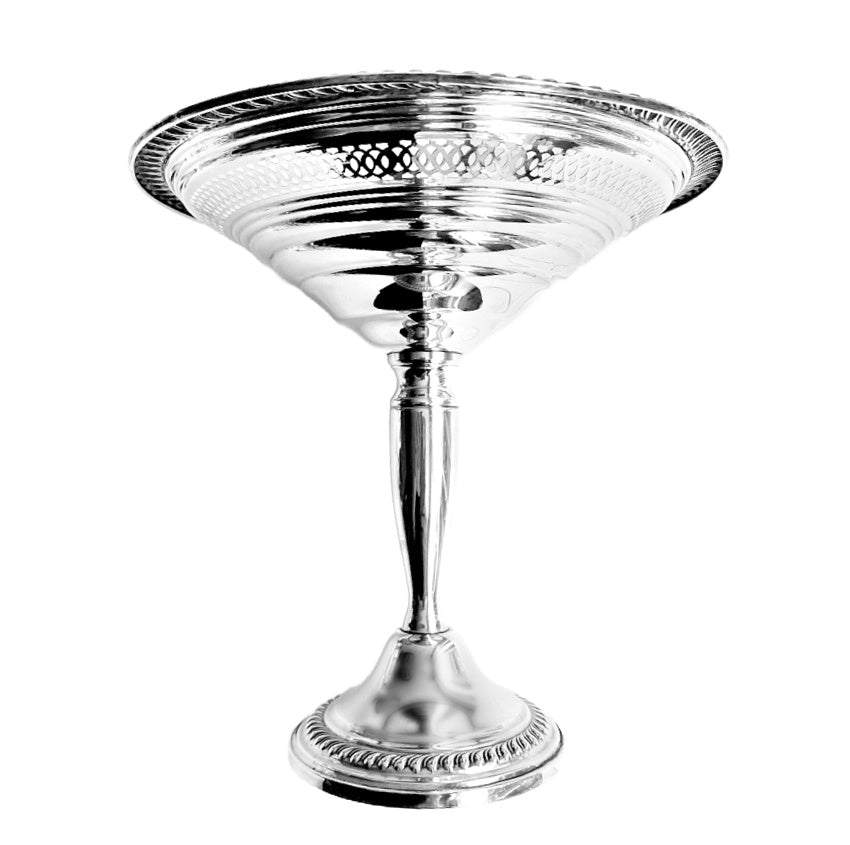 sterling silver dish, filigree bonbon bowl, antique silver pedestal, vintage sterling centerpiece, silver serving dish, luxury tableware, collectible silver