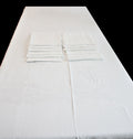 Art Deco Damask Tablecloth with Monograms & 12 Napkins