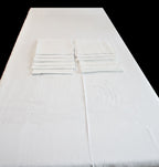 Art Deco Damask Tablecloth with Monograms & 12 Napkins