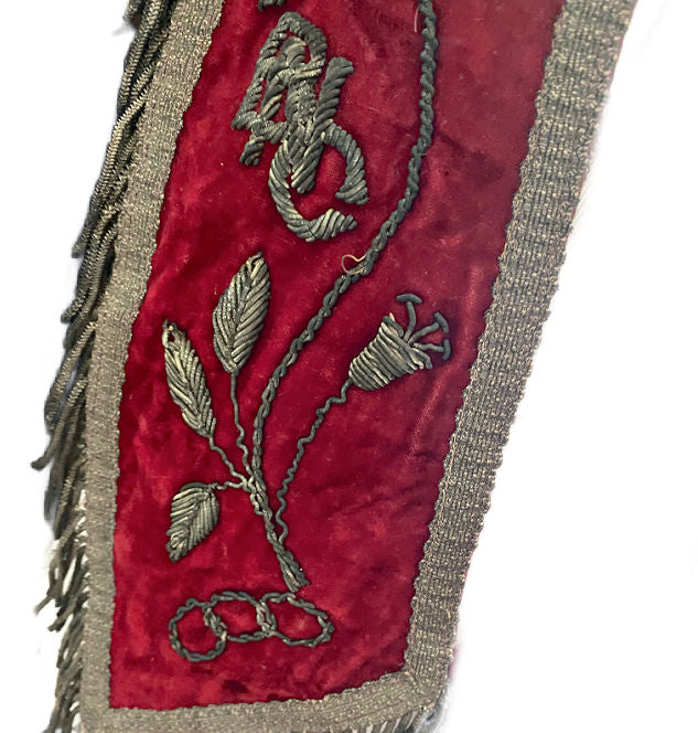 Antique velvet with silver embroidery 