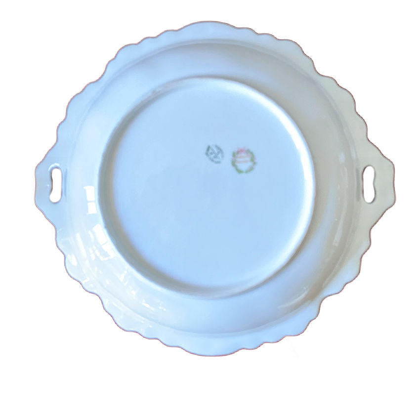 Antique Jean Pouyat Limoges Gilt Serving Bowl with Bow Handles