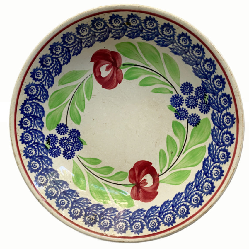 Antique Société Céramique Maestricht stick spatterware floral plate