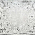 Antique Appenzell Embroidered Swiss Linen Floral Handkerchief