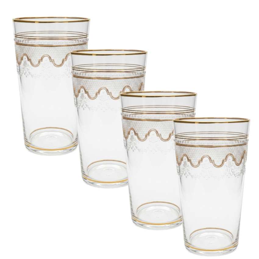 Antique Saint-Louis crystal tumblers set of four France early 1900s