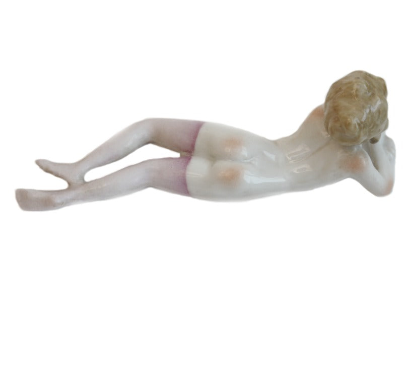 Antique Porcelain Bathing Beauty Figure