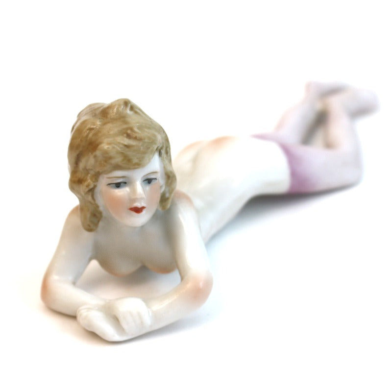 Antique Porcelain Bathing Beauty Figure