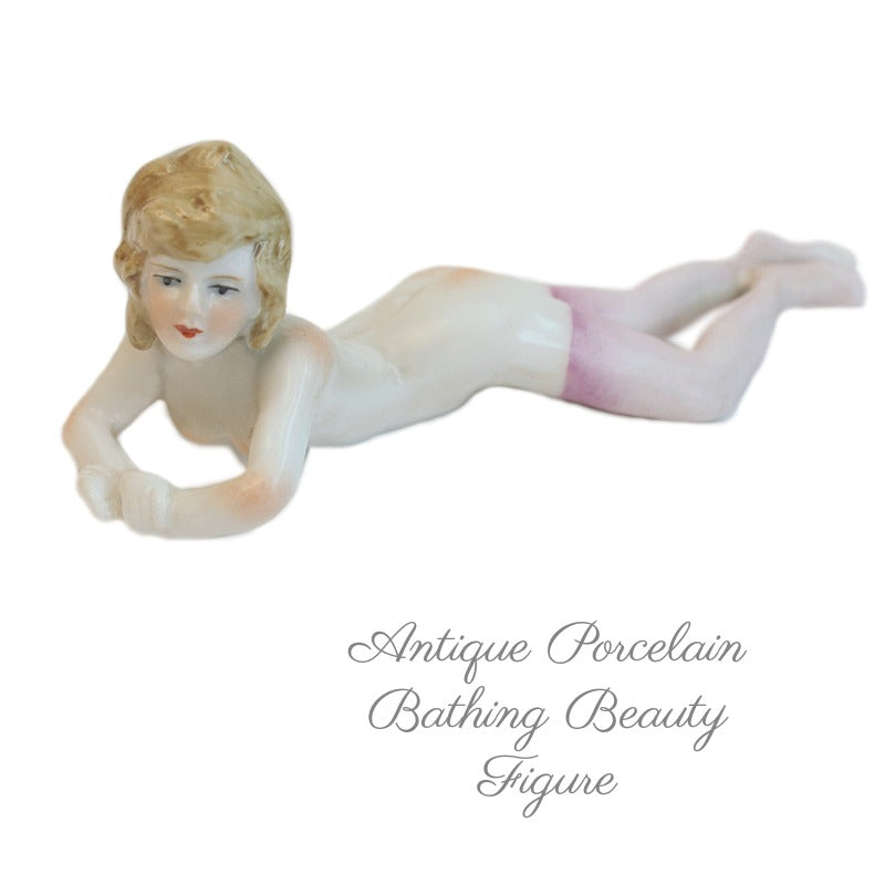 Antique Porcelain Bathing Beauty Figure