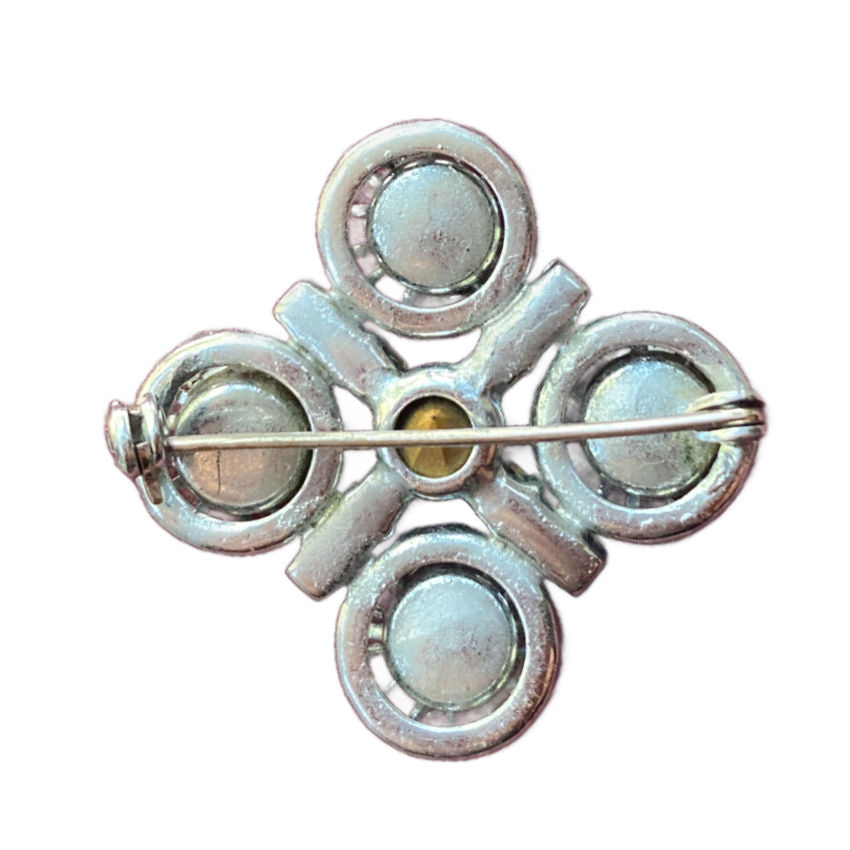 Antique Art Deco Square Paste Brooch