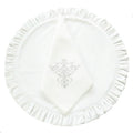 Round White Ruffled Velvet Placemat Set of 2