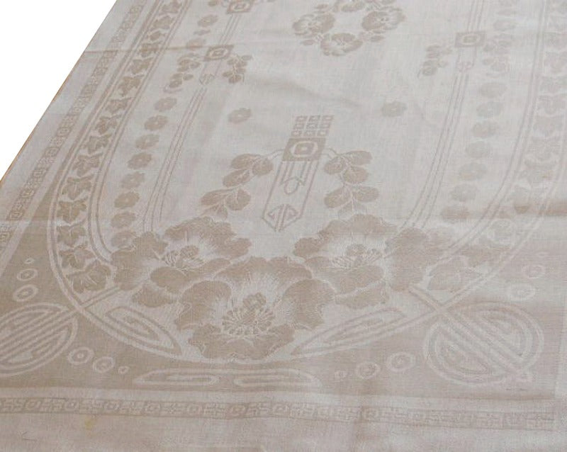 Antique Art Nouveau Floral Damask Tea Towel