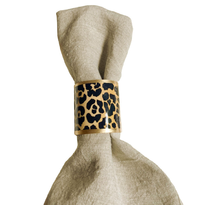 designer leopard napkin rings