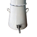 Antique French Huge Enameled White Hotel Coffee Pot