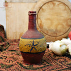antique French wine bottle rare painted