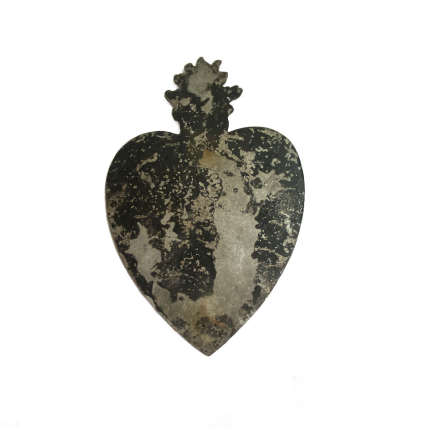 Detail of aged patina and back of French memorial plaque