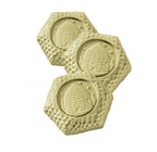 Bee Skep Gardener Soap Set of three hexagonal honeycomb soaps inspired by antique beehive skeps. A charming botanical gift for garden lovers.