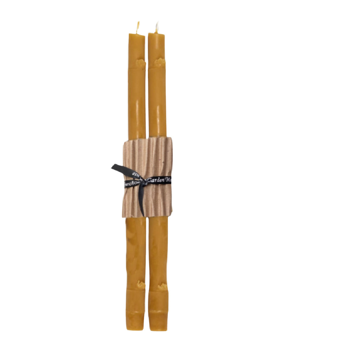 Exotic Bamboo Beeswax Taper Candles Pair Natural