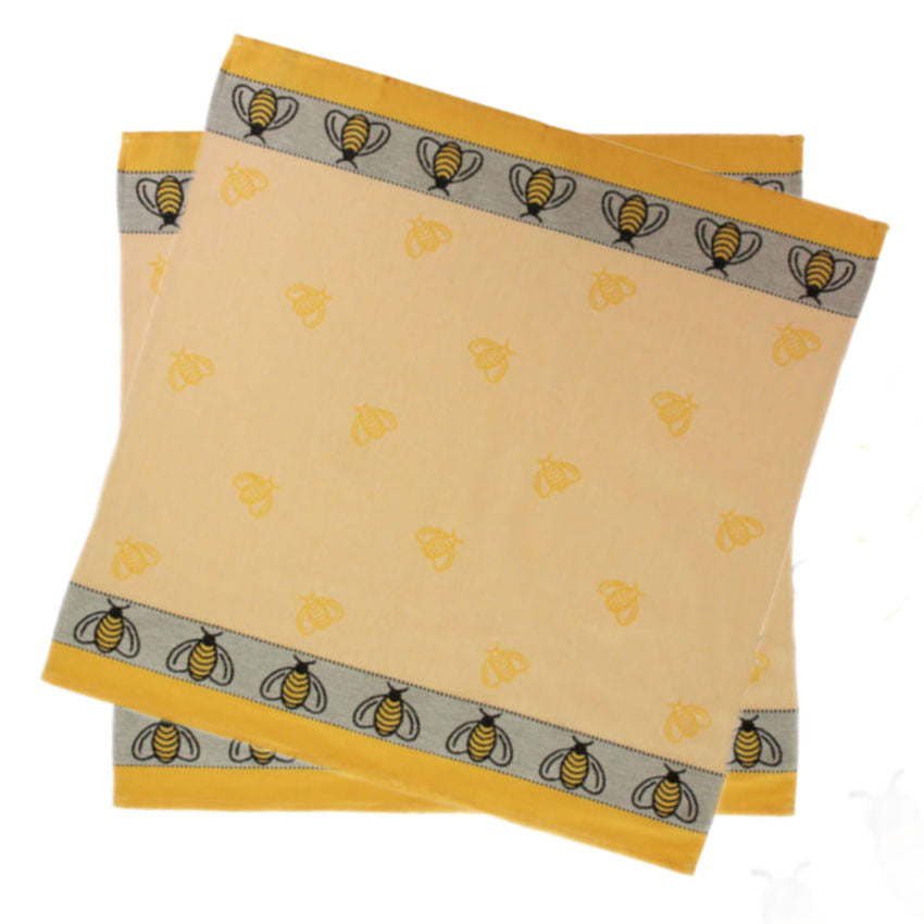 French country cotton jacquard bee kitchen towel