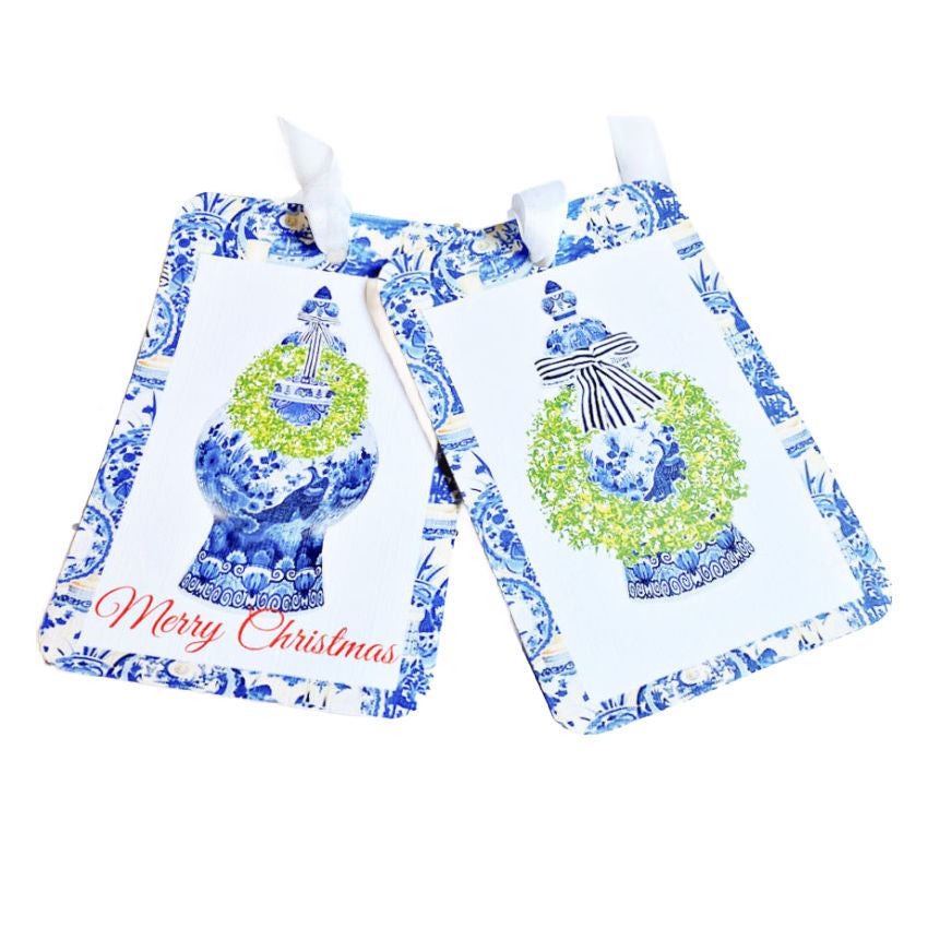 exclusive chinoiserie blue and white gift wrapping set