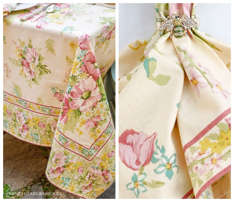 Vintage Garden Charm Napkins Set of 4