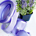 French wired Lavender grosgrain ribbon with satin edges for easy, luxurious gift wrapping and for home decor.