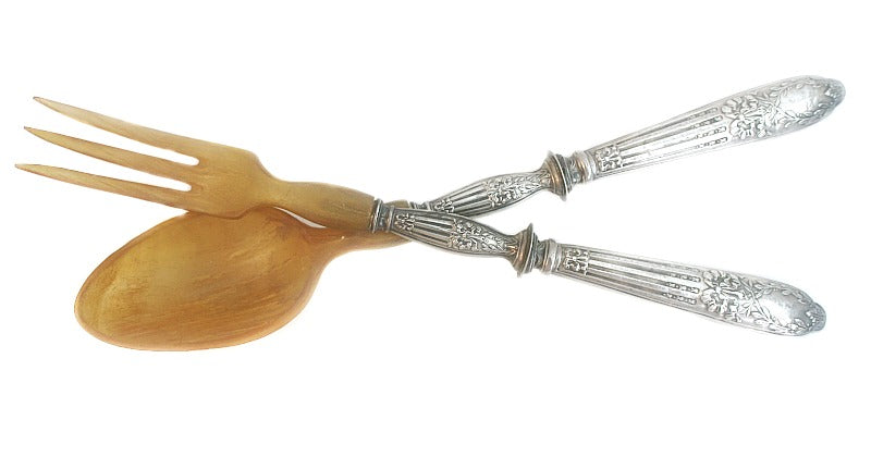 Sterling antique Louis XV salad servers