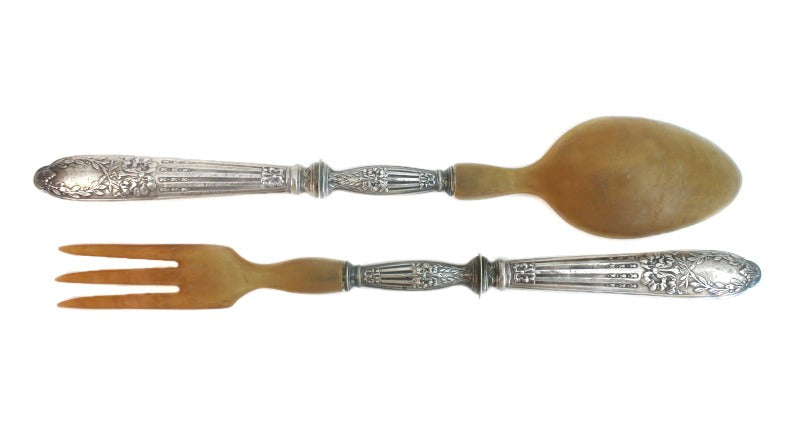 19th Century French Louis XVI Sterling Salad Servers