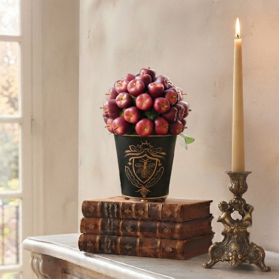 French country apple topiary styled on antique French furniture