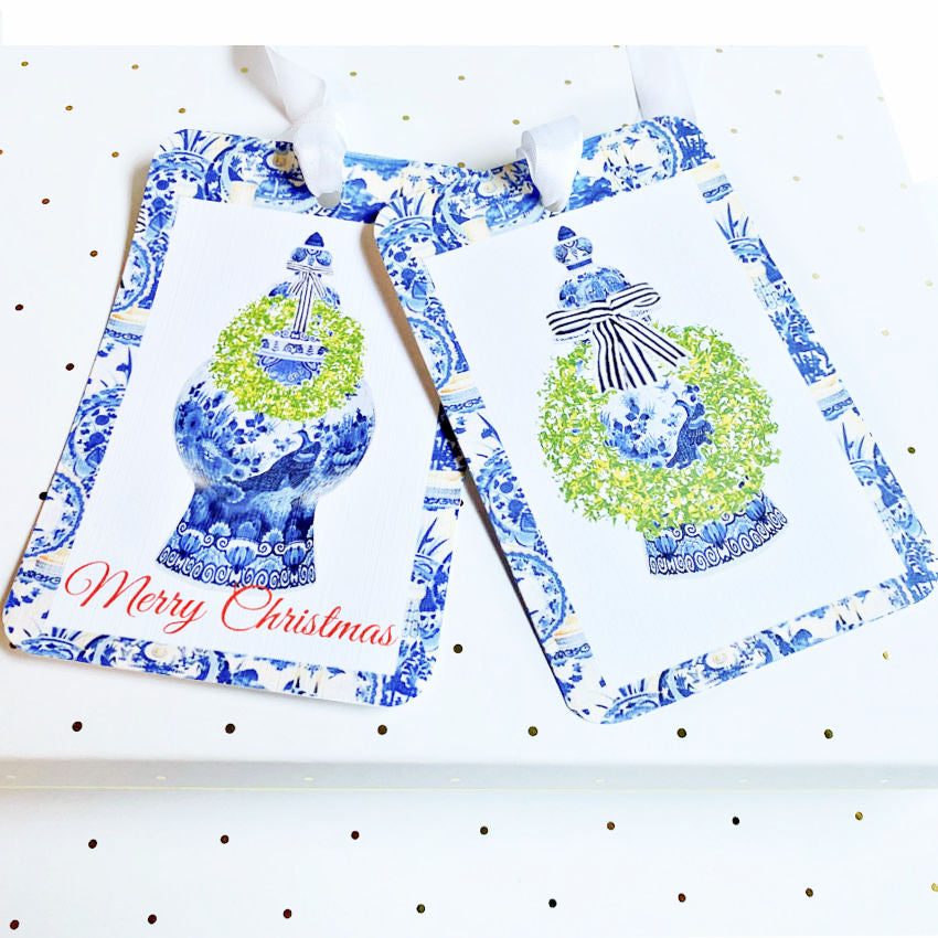 exclusive chinoiserie blue and white gift wrapping set
