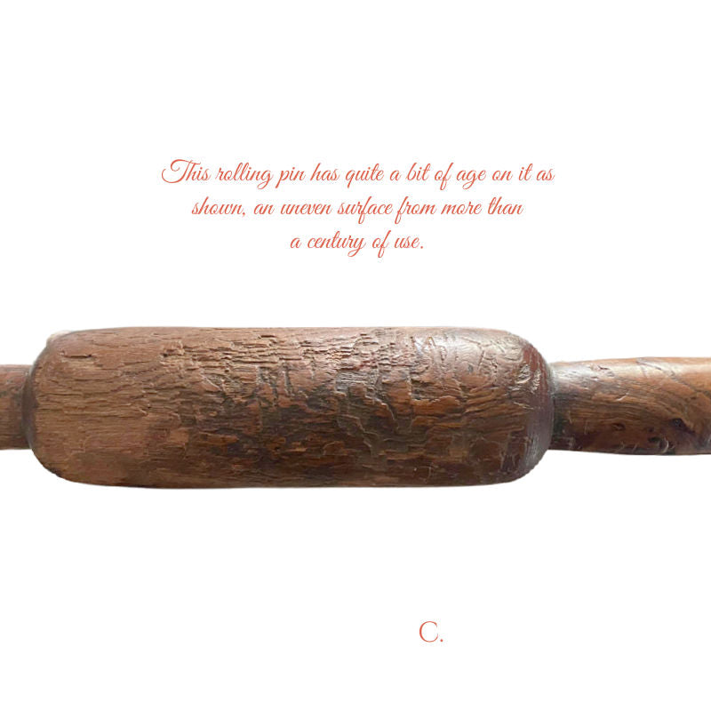 Antique French Country Wood Rolling Pin C