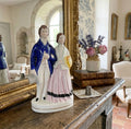 antique staffordshire royal couple for romantic mantel styling