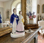 antique staffordshire royal couple for romantic mantel styling