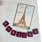 Vintage Game Letters BONJOUR