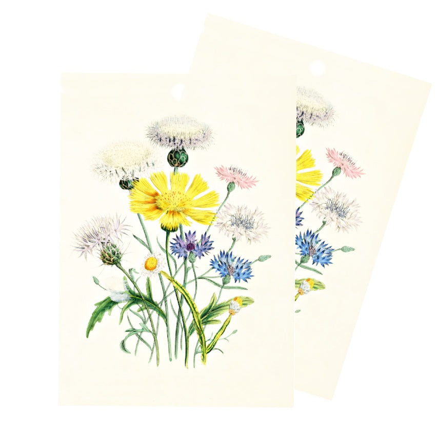 Oversized wildlower luxury gift tags with ribbon ties
